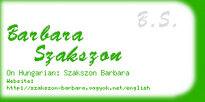 barbara szakszon business card